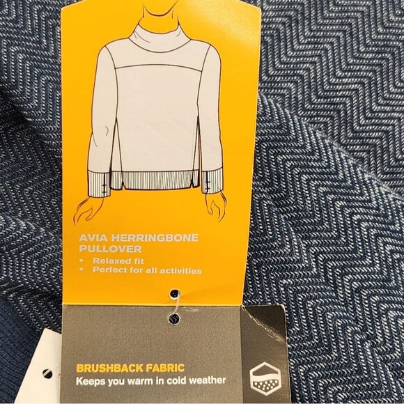 Avia Fleece Turtleneck Sweatshirt Womens Size XL Herringbone Pullover Athleisure - Picture 8 of 9